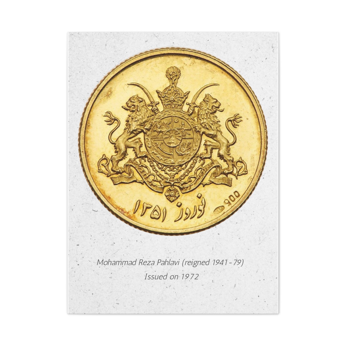 Pahlavi Coin Matte Canvas Wall Art